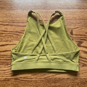 Lululemon High Neck Energy Bra Bronze Green Size 4